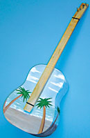 Ukulele decorated with tempra paint